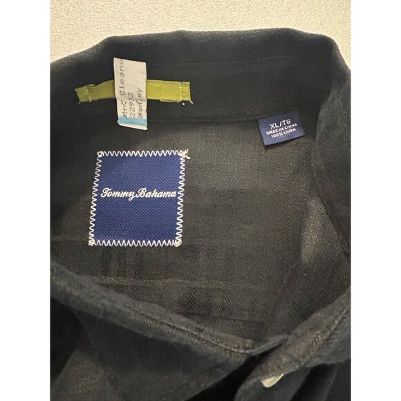 Tommy Bahama Black Short Sleeve Button-Up Shirt XL Linen - Picture 4 of 5